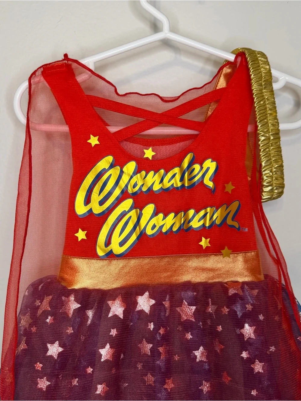 Wonder Woman Toddler Girls Costume Dress Cape & Headband Size 18M DC Comics